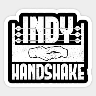 White Indy Handshake Logo Sticker